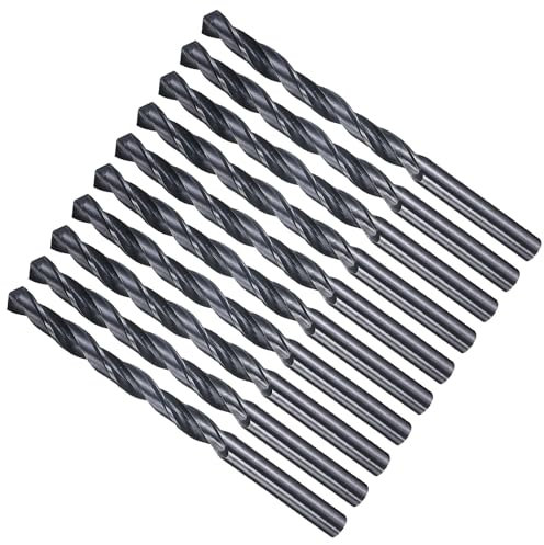 METALLIXITY Punta da Trapano (6,8mm) 10pz, Acciaio ad Alta Velocità 4241 (HSS) Gambo Dritto Nitruro Nero 118° per Legno Plastica Ferro Rame Alluminio Metallo Morbido Basso