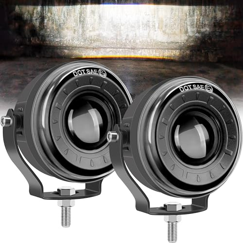 Phare Rond de Travail LED 3,5 Pouces,Spot 4x4,antibrouillard Anti-éblouissement pour Tout-Terrain 12V 24V,Feux de Pare-Chocs adaptés aux camions,Bateaux,Golf carts,ATV,UTV,Pickups,SUV remorques
