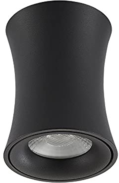 Faretto da soffitto Moderno, faretto da Superficie per Interni, Lampada d'accento monopunto, Lampada da soffitto Geometrica a LED da 15 W, faretti da soffitto per Soggiorno, corridoio/Nero 6000K