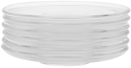TOGEVAL Lot de 6 Soucoupes en Verre Transparent pour Thé Sous-verres à Thé Élégants Finition Fine et Grosse Durabilité