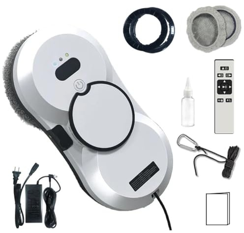 Robot Limpiacristales Eléctrico, Aspirador De Ventanas con Succión De 5600 Pa, Planificación Inteligente De Ruta Anticaídas, Limpieza De Superficies De Vidrio Multifunción