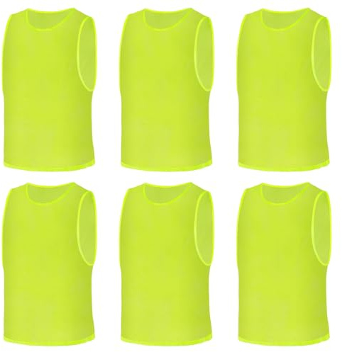 AUYAO 6Pcs Adult Kids Team Training Vest Breathable Mesh Scrimmage Sleeveless Training Pinnies Training Bibs Quick-Dry Sport Bibs Sport Practice Vest