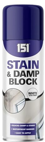 PNJB White Satin Finish Spray Paint, Quick-Drying, Waterproof Barrier, Damp-Proofing Solution, Quick & Easy Fix, Long-Lasting Protective Coating for Walls, Ceilings, Plaster,400ml (1PCS)