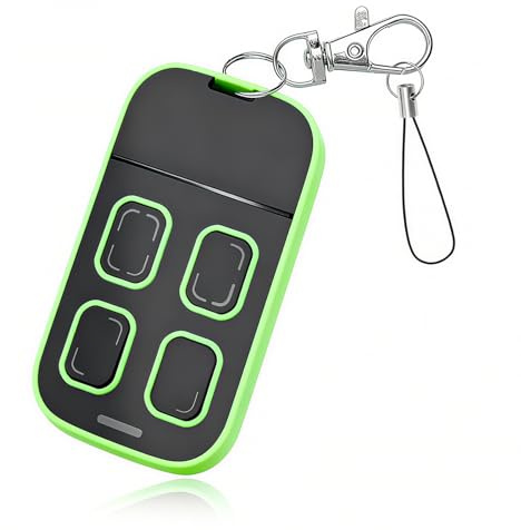 Telecomando Cancello Universale 4 in 1, 280-868MHz Telecomando Rolling Code Multifrequenza, Came Programmabile per Cancell i/Garage/Allarmi, Batteria CR2032 Inclusa (Verde)