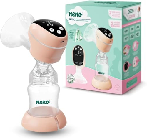 NENO Primo tiralatte elettrico portatile – pompa latte senza fili – pompaggio latte materno con pompa elettrica – con 2 sacchetti per latte e tettarelle – 5 modalità & 9 livelli – senza BPA