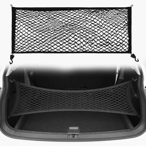 Auto Kofferraumnetz für VW T-Cross 2019 2020 2021 2022 2023 2024 2025 2026, Einstellbar Elastisches Kofferraum Ladungssicherung Organizer Aufbewahrung Zubehör,C-90 * 30