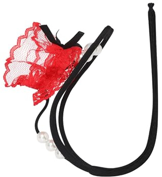 TiaoBug Damspetsar C-string ouvert sträng mikro mini tanga elegant hipstertrosor erotiska underkläder, röd, one size