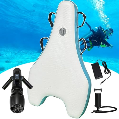 Elektrischer Bodyboard, 3-in-1, aufblasbarer Unterwasser-Scooter 500 W, 9 Geschwindigkeiten, 10 Ah, abnehmbarer Schwimmer zum Schwimmen, Üben unter Wasser, Erkundung, 100 kg Kapazität