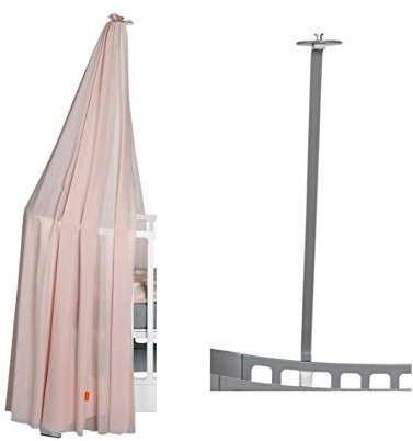Leander Himmelgestell grau für Leander Babybett + Himmel (Schleier) soft pink