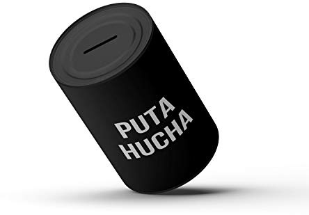Fisura – Hucha Original con Mensaje .Hucha Grande para Adultos de Acero.Hucha Lata para Regalo. (XXL P*ta Hucha, Negra)