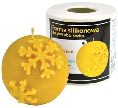 LYSON Kerzengießform Silikonform Eine Kugel mit einer Schneeflocke Höhe: 7cm für Bienenwachskerzen Giessform zur Kerzenherstellung Bienenwachskerzen gießen Geschenkidee wiederverwendbar
