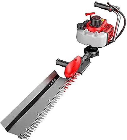 LXYYSG Taille Haie sans Fil, Tondeuse Débroussailleuse Multifonction 2 Temps 32.5cc Taille Haies Thermiques, Cisailles à Haies avec Plaque de Protection, Longueur de la Lame : 60cm