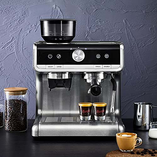 Cafetera Máquina de café de espresso con molinillo de cafetera eléctrica para cafetera comercial Presión de la bomba de la leche de vapor. Con un filtro permanente duradero. (Color : 220-240V)