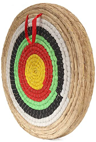 Dostyle Zielscheibe Bogenschießen Traditionelles Strohzielscheibe Durchmesser 50 cm für im Freiensport Bogenschießen Bogen