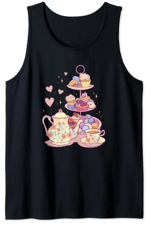 Etagere With Sweets Tea Sweet Baking Dessert Food Cupcakes Tank Top
