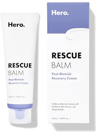 Hero Cosmetics Rescue Balm Post-Blemish Recovery Cream - Intensive Nourishing and Calming for Dry, Red-Looking Skin After a Blemish - Dermatologist Tested (50 ml, 1.69 fl. oz)