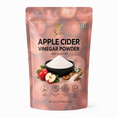 Svatv Apple Cider Vinegar Powder | Poudre de Vinaigre de Cidre de Pomme | 75 Portions | Gluten Free | Culinary Seasoning for Soups, Salads & Marinades | 227gm