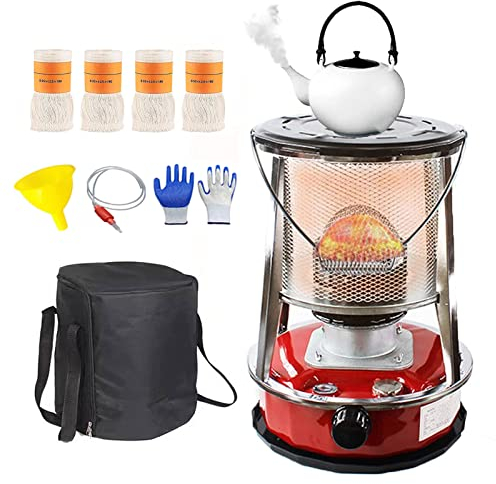 Xrdbfd Petroleumofen Innen, Petroleum Heizung Ohne Strom, Mobile Petroleumkocher Heizer, Tragbare Petroleumheizung, Campingöl Paraffin Heizungen,4.6Lred