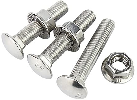 20set M5×14mm 304 Stainless Steel Carriage Screw Flange nut Combination GB12 Small Head Half Round Square Neck Screw Bridge Bolt