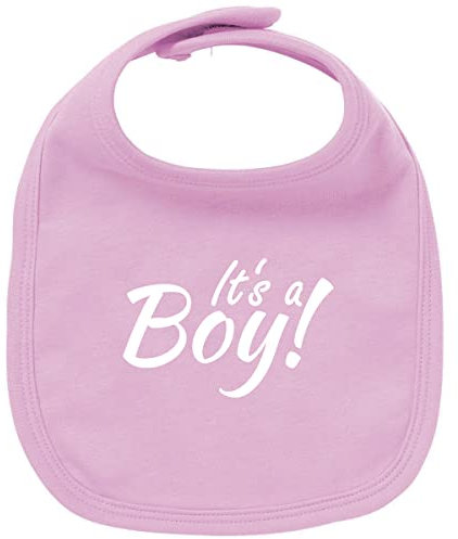 Huuraa Unisex Babylatz It`s a Boy! Schriftzug Geschenk Babypink Bio Baumwolle It`s a Boy! Mitbringsel