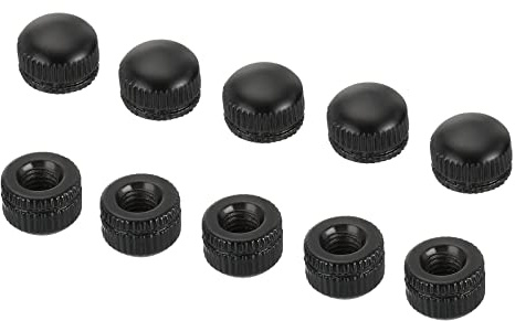 PATIKIL M5 25-pack lock mutter hattmutter skruv knapp lock insats bult skydd invändig gänga räfflad hårdvara kontakter ljusteknik svart