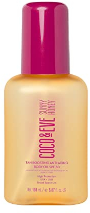 Coco & Eve Tan Boosting Anti-Aging Body Oil SPF30 - Tanning Accelerator Spray, UVA UVB Sun Protection | Fast Tan Enhancer With Natural Ingredients, Antioxidants for Healthy Bali Glow (150ml)