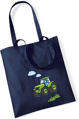 minimutz Jutebeutel bedruckt mit Traktor Bulldog | Stofftasche aus Baumwolle für Jungen | Kinderbeutel Tragetasche Kindergarten Schule | nachhaltig & umweltfreundlich