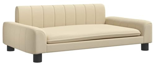 vidaXL Lettino per Cani Crema 90x53x30 cm in Similpelle, Letto per Cani, Divano per Cani, divanetto per Cani, Letti per Cani