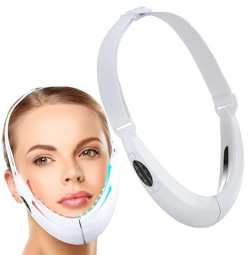 Massaggiatore elettrico a forma di V, Massaggiatore modellante per il viso a V telecomando Bluetooth riduttore per doppio mento macchina per lifting facciale intelligente per la casa (bianco)