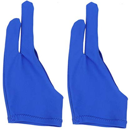 IMIKEYA 2 Pack Two Finger Painting Gloves Artist Drawing Gloves Curved Long Anti-sweat Spandex Thin Comfortable Blue