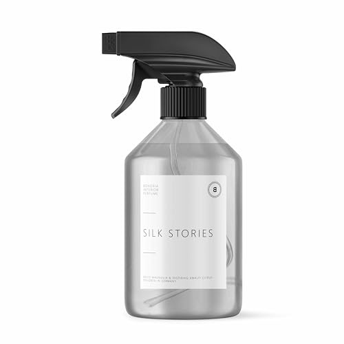 BOHORIA® Rumsspray luftfräschare med fräsch tvättdoft – stimulerande och fräsch rumsdoft för en unik doftupplevelse – 500 ml (Silk Stories, 500 ml)
