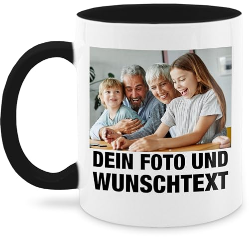 Tasse Tassen 325ml - Mit Foto I Eigenem Bild I Text I Name I Wunschtext - 325 ml - Schwarz - mug with photo fototasse selbst drucken fotos glühweintassen personalisierte teetasse bildtasse