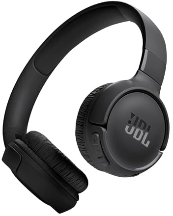 JBL Tune 520BT Wireless On-Ear Headphones, Pure Bass Sound, 57H Battery with Speed Charge, Hands-Free Call Voice Aware, Multi-Point Connection, Lightweight and Foldable - Black | 1 year local warranty