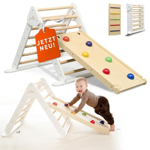 Lululearn® Kletterdreieck [Ultra-SICHER] - Ideal als Klettergerüst Indoor & Outdoor Spielzeug - Kletterleiter, Montessori Spielzeug für aktives Spielen - Jetzt Entdecken! (Weiß)
