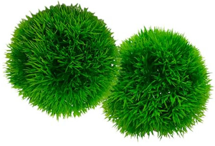 Amosfun Green Plant Aquatic Balls for Fish Tank Aquarium 2pcs Realistic Simulated Plant Decor