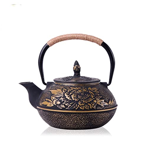 Bouilloire en fonte Théière en fer avec filtre amovible en acier inoxydable Pot en fer fait à la main pour faire du thé Peut être utilisé pour faire bouillir l'eau Collecter Offrir des cadeaux
