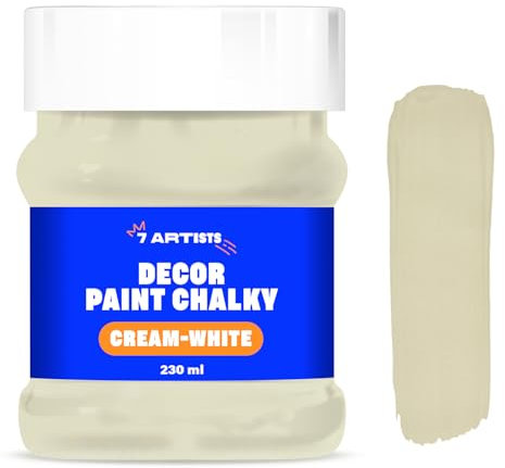 7 Artists Chalk Paint Bianco Crema 230 ml Chalk Paint Finitura Opaca | Pittura per Mobili Senza Carteggiare | Chalk Paint Colori | Vernice per Legno | Vintage Paint | Chalk Paint Finitura