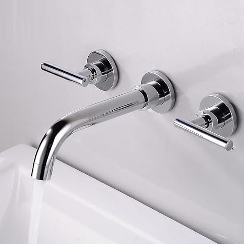 all copper black concealed wall faucet bathroom basin hot and cold mixed faucet three-piece set, split