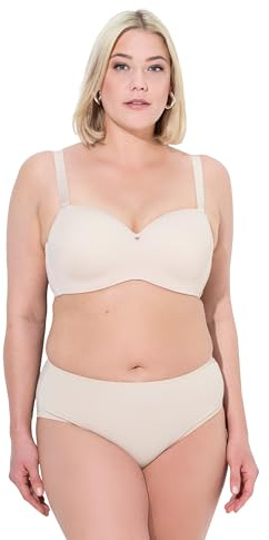Ulla popken dam, mjuka kupor, remmar avtagbar, kupa C-E multiway-bh, Beige, 105E
