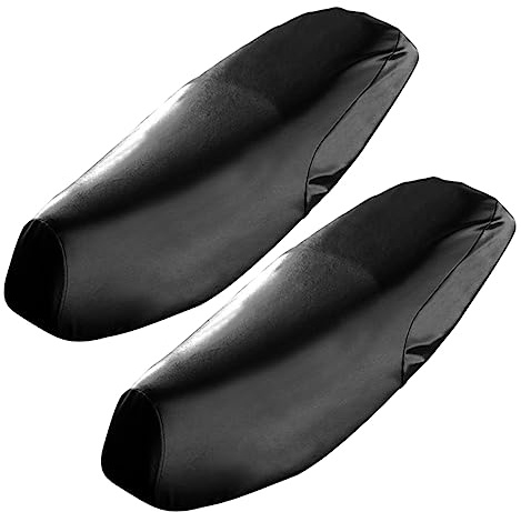 VINTORKY 2 Stück Motorradsattelpolster aus Leder für Bike | Schwarz, Ergonomische 3d-form, Rutschfeste Unterseite, für Langstreckenfahrten, Atmungsaktiv