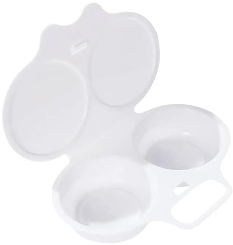 Bracconiere di uova a microonde, 2 cottura di uova a microonde cavità, produttore di uova in camicia antiaderente con coperchio, microonde per bracconiere uova riutilizzabile per cucina domestica