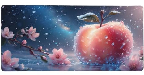 Tappetino Mouse XXL Rosa Mela, Tappetino Scrivania Grande, Resistente All'usura Impermeabile, Base in Gomma Antiscivolo, Maggiore velocità e precisione, Casa, I'ufficio, il Gioco 1000x500x4mm Z-253