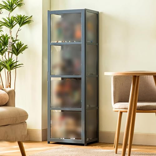 Acryl-Präsentationsständer, Vitrine für Sammlerstücke, transparenter Wandschrank für Wohnzimmer und Büro (4/5 Stufen)