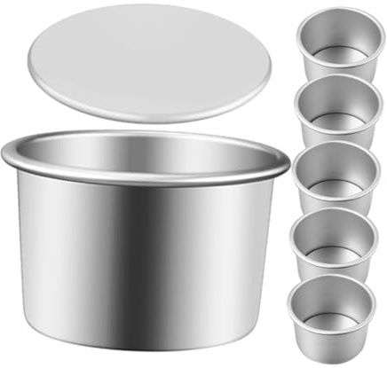 PHENOFICE Moules à Gâteaux Ronds Réutilisables en Alliage D'aluminium Ensemble de 6 Fond Amovible Argenté pour Tartes la Citrouille et Gâteaux Individuels