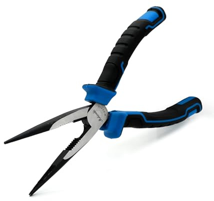 Needle Nose Pliers, mshandto 8 Long Nose Pliers for Wire Bending, High Carbon Steel Needle Nose Plier, Serrated Jaw Pliers for Jewelry Making, Electronics Repair, Object Grasping, Craft Making 24318
