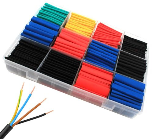 Tubi di avvolgimento di restringimento - kit di isolamento del cavo da 850pcs, tubi di restringimento del calore multicolore | Maniche avvolgenti a filo resistenti al calore, tubi di riparazione elett