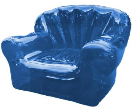 XHHBS Aufblasbarer Sessel, aufblasbare Sofas, transparentes PVC-Einzelsofa for drinnen und draußen, aufblasbare Couch for Wohnzimmer, Schlafzimmer, Balkon, Reiseparty(Blau)
