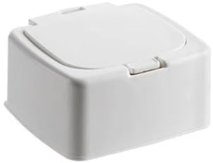 XUMKFJRE Scatola portaoggetti pop-up da scrivania, mini organizer antipolvere for bastoncini di cotone, porta trucchi, piccole dimensioni(White2)