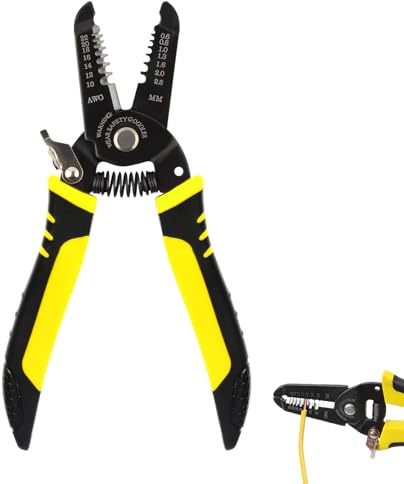 Abisolierzange, 17,8 cm, Multi-Messgerät, Präzisions-Abisolierzange, elektrisch, mit Sicherheitsschloss für 10–22 AWG-Drähte, Abisolierzange und Kabelschneider, Werkzeug für Kupfer