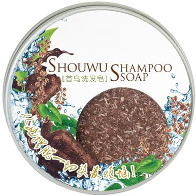Savon d'épilation gris - 55 g, barre de shampoing hydratant et nourrissant pour cheveux | Barre de savon pour cheveux gris Romarin polygonumm Multiflorum pour hommes et femmes